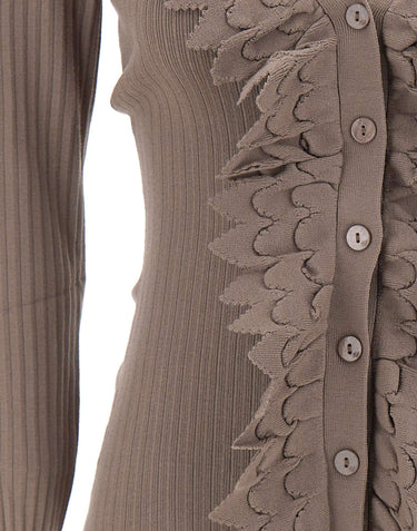 BLUMARINE Cardigan in maglia con ruches GREY Donna 