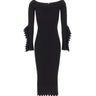 BLUMARINE Abito off-shoulder in maglia con ruches BLACK Donna 