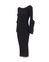 BLUMARINE Abito off-shoulder in maglia con ruches BLACK Donna 