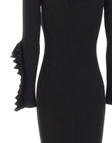 BLUMARINE Abito off-shoulder in maglia con ruches BLACK Donna 