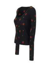 BLUMARINE Maglia in lana con rose ricamate BLACK Donna 