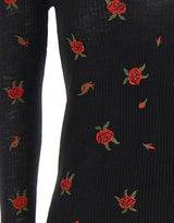 BLUMARINE Maglia in lana con rose ricamate BLACK Donna 