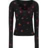 BLUMARINE Maglia in lana con rose ricamate BLACK Donna 