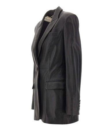 BLUMARINE Giacca monopetto in nappa BLACK Donna 