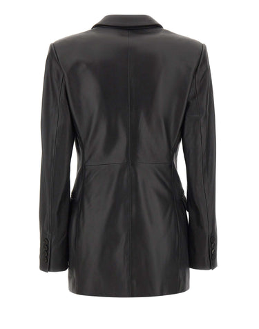 BLUMARINE Giacca monopetto in nappa BLACK Donna 