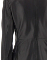 BLUMARINE Giacca monopetto in nappa BLACK Donna 