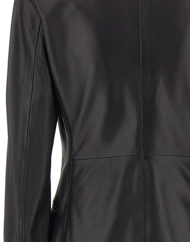 BLUMARINE Giacca monopetto in nappa BLACK Donna 
