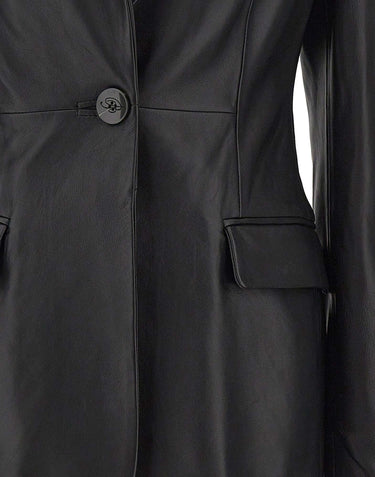 BLUMARINE Giacca monopetto in nappa BLACK Donna 
