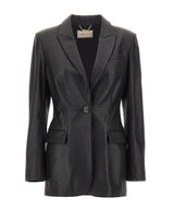 BLUMARINE Giacca monopetto in nappa BLACK Donna 