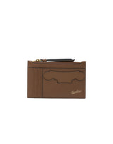 BORSALINO Portacarte in pelle con zip BROWN Uomo 