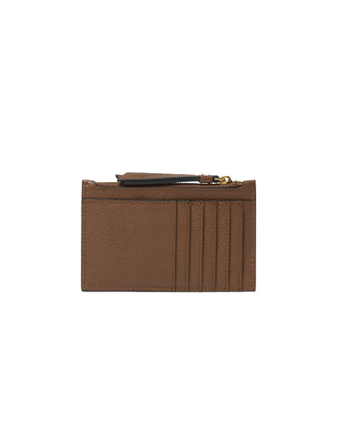 BORSALINO Portacarte in pelle con zip BROWN Uomo 