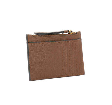 BORSALINO Portacarte in pelle con zip BROWN Donna 