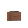BORSALINO Portacarte in pelle con zip BROWN Donna 