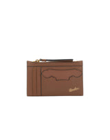 BORSALINO Portacarte in pelle con zip BROWN Donna 