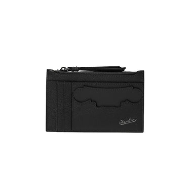 BORSALINO Portacarte in pelle con zip BLACK Uomo 