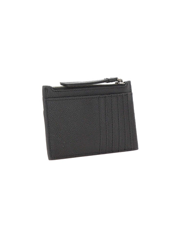 BORSALINO Portacarte in pelle con zip BLACK Donna 