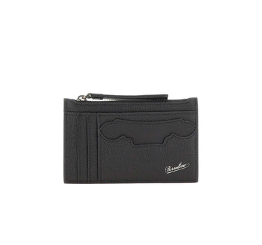 BORSALINO Portacarte in pelle con zip BLACK Donna 
