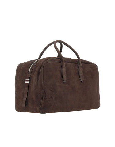 BORSALINO Borsone in pelle nabuk BROWN Donna 