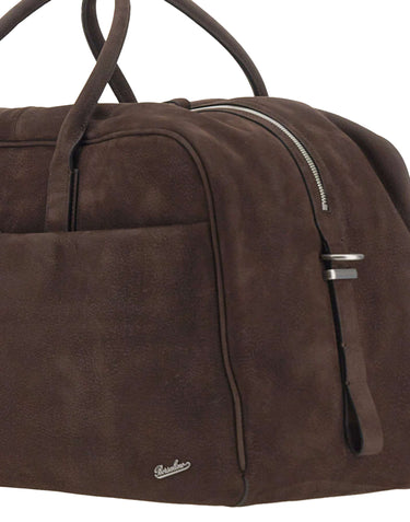 BORSALINO Borsone in pelle nabuk BROWN Donna 