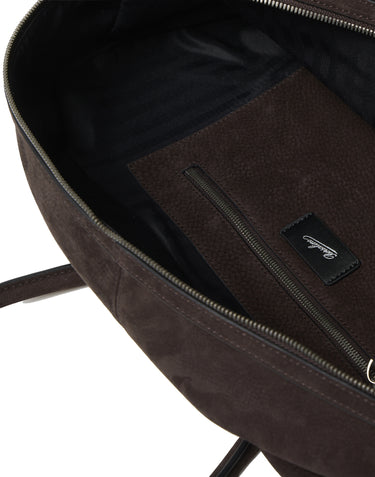 BORSALINO Borsone in pelle nabuk BROWN Uomo 