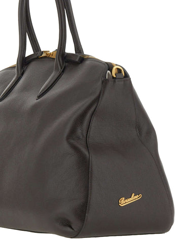 BORSALINO Borsone da weekend in pelle BROWN Donna 