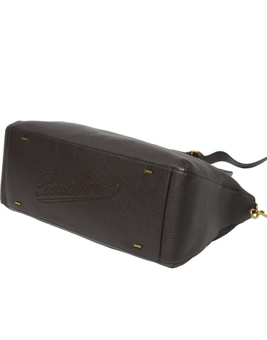BORSALINO Borsone da weekend in pelle BROWN Uomo 