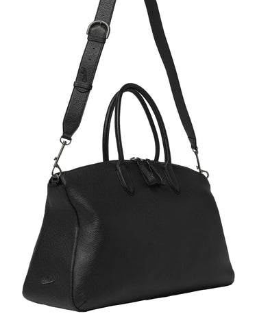 BORSALINO Borsone da weekend in pelle BLACK Uomo 