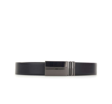 BOSS Cintura in pelle con due fibbie BLACK Uomo 