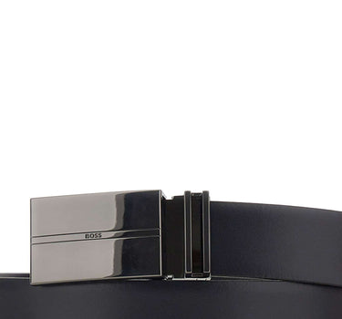 BOSS Cintura in pelle con due fibbie BLACK Uomo 