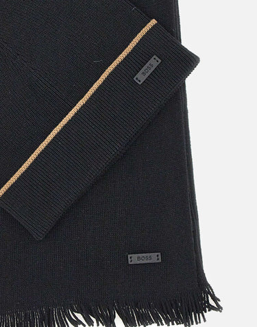 BOSS Set cappello e sciarpa "Henzo" BLACK Uomo 