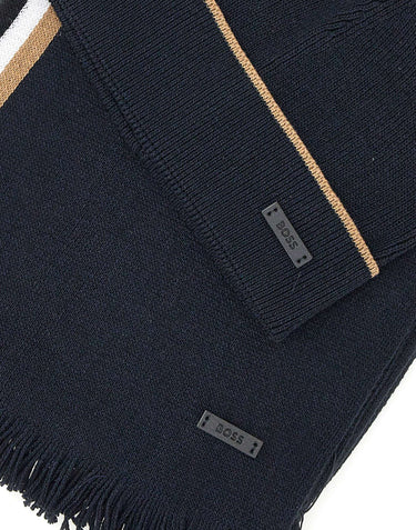 BOSS Set cappello e sciarpa "Henzo" BLUE Uomo 