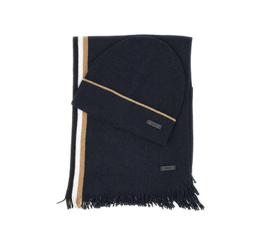 BOSS Set cappello e sciarpa "Henzo" BLUE Uomo 