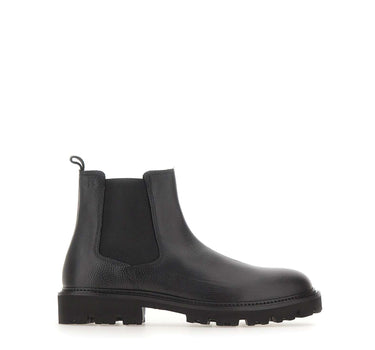 BOSS Stivali in pelle martellata BLACK Uomo 