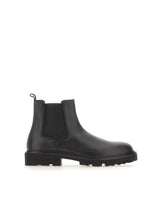 BOSS Stivali in pelle martellata BLACK Uomo 