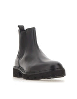 BOSS Stivali in pelle martellata BLACK Uomo 