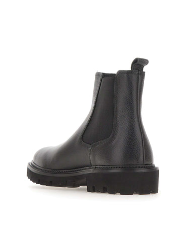BOSS Stivali in pelle martellata BLACK Uomo 