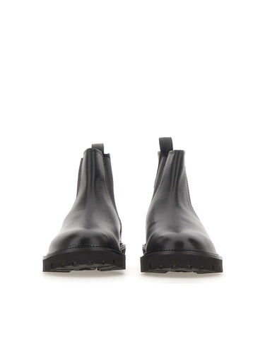 BOSS Stivali in pelle martellata BLACK Uomo 