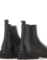 BOSS Stivali in pelle martellata BLACK Uomo 
