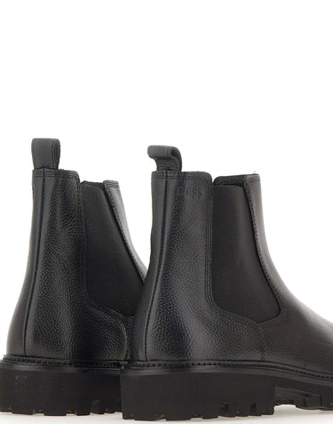 BOSS Stivali in pelle martellata BLACK Uomo 