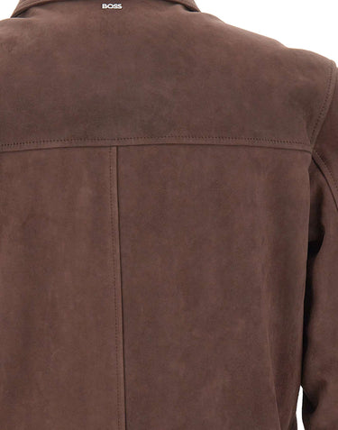 BOSS Giacca in pelle "H-Malbano7" BROWN Uomo 