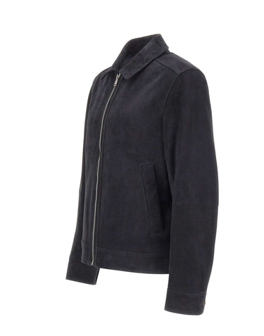 BOSS Giacca in pelle "H-Malbano7" BLUE Uomo 