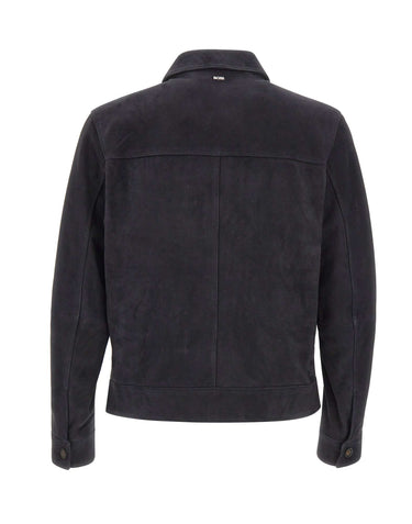 BOSS Giacca in pelle "H-Malbano7" BLUE Uomo 