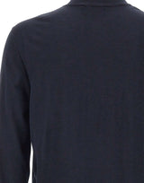 BOSS Maglia mezza zip in lana, seta e cashmere BLUE Uomo 