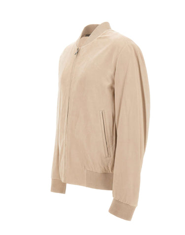 BOSS Giacca in pelle "L-Masic" BEIGE Uomo 