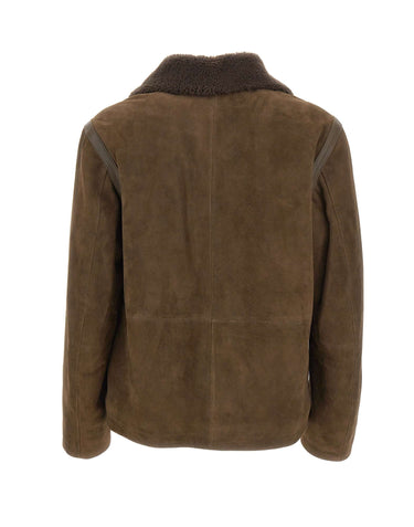 BOSS Giacca stile aviatore in pelle scamosciata BROWN Uomo 