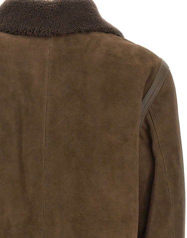 BOSS Giacca stile aviatore in pelle scamosciata BROWN Uomo 