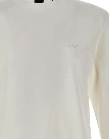 BOSS T-shirt manica lunga in cotone WHITE Uomo 