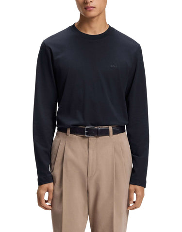 BOSS T-shirt manica lunga in cotone BLUE Uomo 