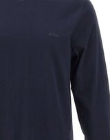 BOSS T-shirt manica lunga in cotone BLUE Uomo 