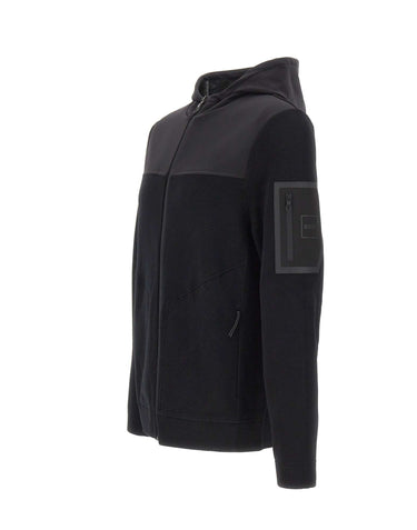 BOSS Felpa con zip integrale BLACK Uomo 